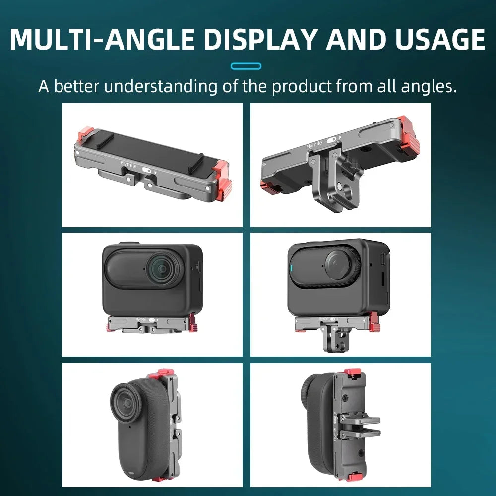 Flymile Magnetic Quick Release Adapter Mount Brackets For Insta360 Go 3S/3 Anti-fall Protect Brackets Action Camera Accessory